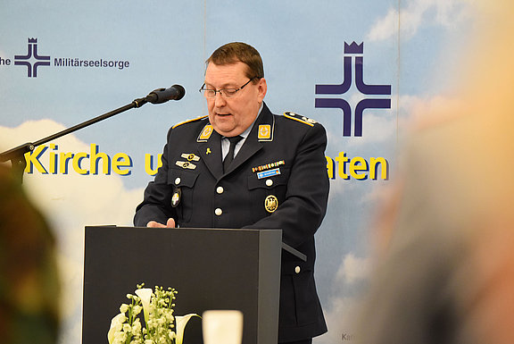 Oberstleutnant Ulrich Schäffer, der Vorsitzende der Gemeinschaft Katholischer Soldaten (GKS) © KS / Doreen Bierdel